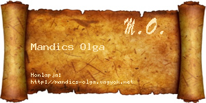Mandics Olga névjegykártya